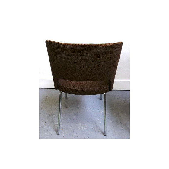 Image 1 of Coppia di sedie vintage in tessuto marrone di Arne Jacobsen, 1950