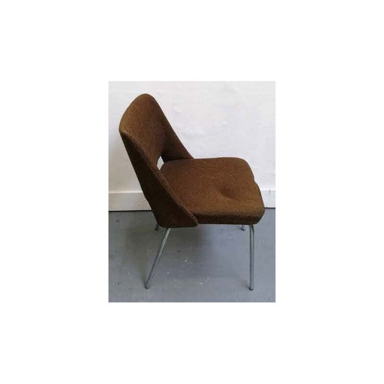 Image 1 of Coppia di sedie vintage in tessuto marrone di Arne Jacobsen, 1950