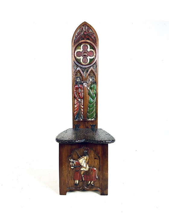 Image 1 of Sedia mudéjar con intaglio in legno
