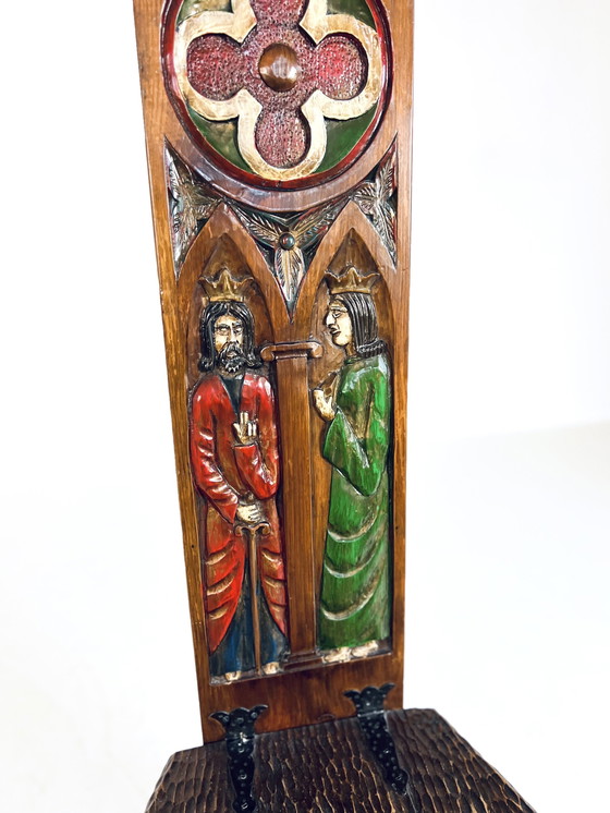 Image 1 of Sedia mudéjar con intaglio in legno