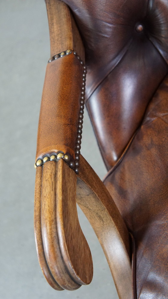 Image 1 of Beef Leather Chesterfield Armchair