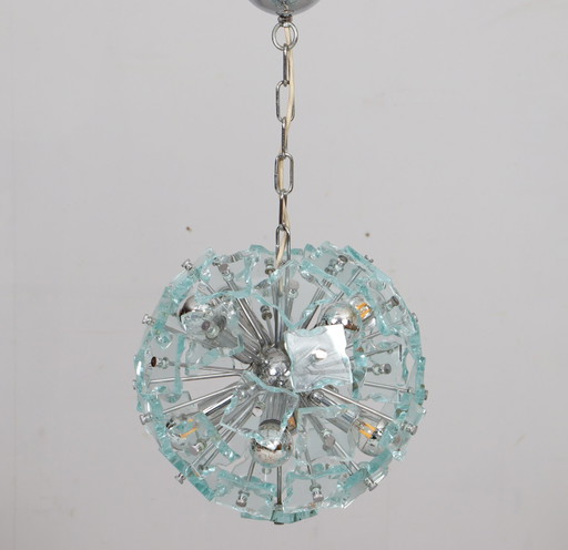 Mid - Century Sputnik ceiling lamp/glass lamp by Fontana Arte, Italy, 1970s