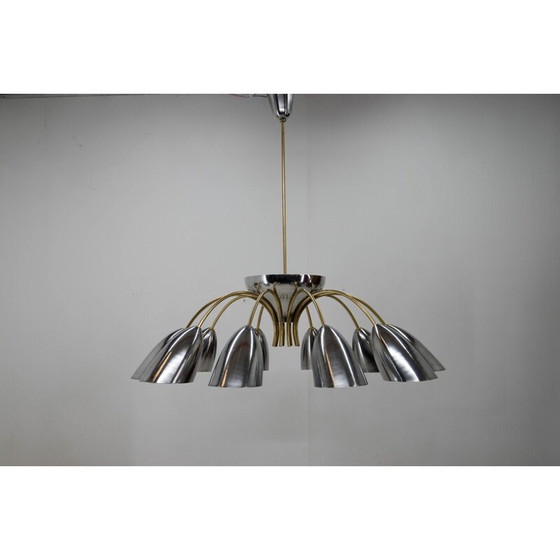 Image 1 of Lámpara de araña de la era espacial, Checoslovaquia, 1960