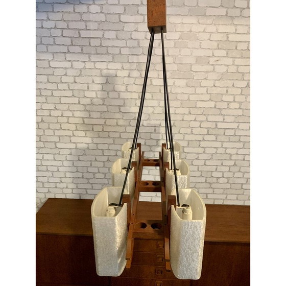 Image 1 of Lampada a sospensione vintage scandinava in teak, 1960