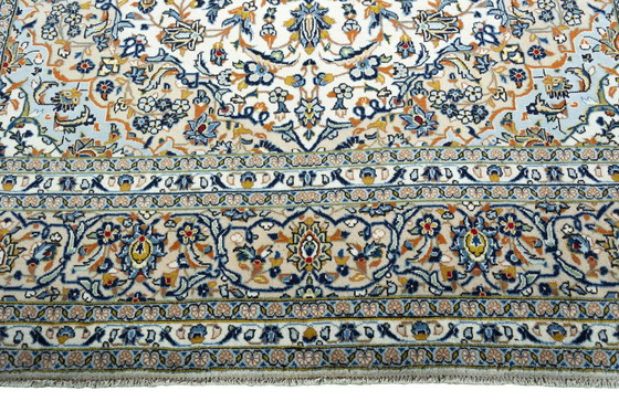 Image 1 of Alfombra oriental de corcho Kashan anudada a mano - 357 x 247