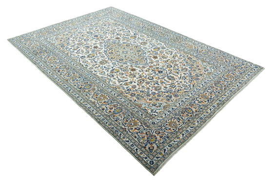 Image 1 of Alfombra oriental de corcho Kashan anudada a mano - 357 x 247