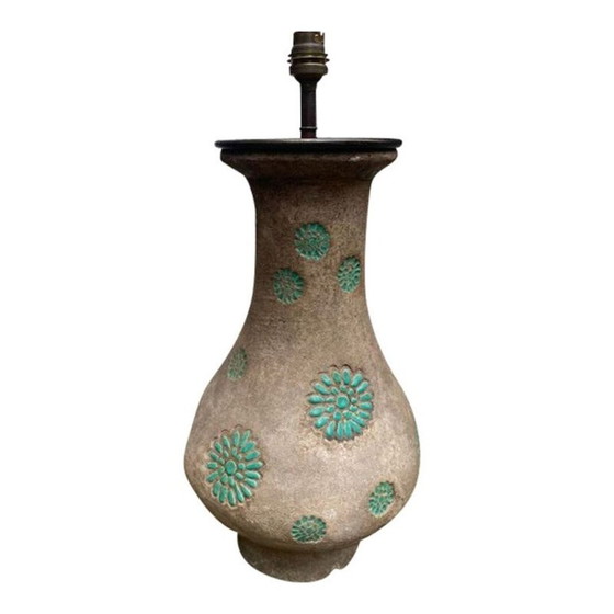 Image 1 of Vintage turquoise lamp by Michelle and Jacques Serre, 1950