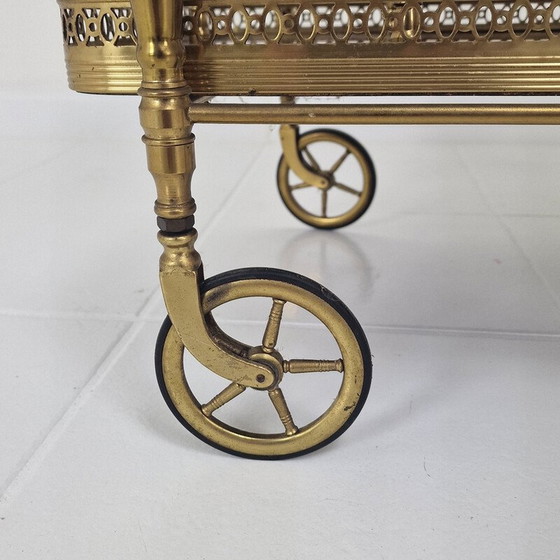 Image 1 of Mid century trolley with wood and brass, France 1950s