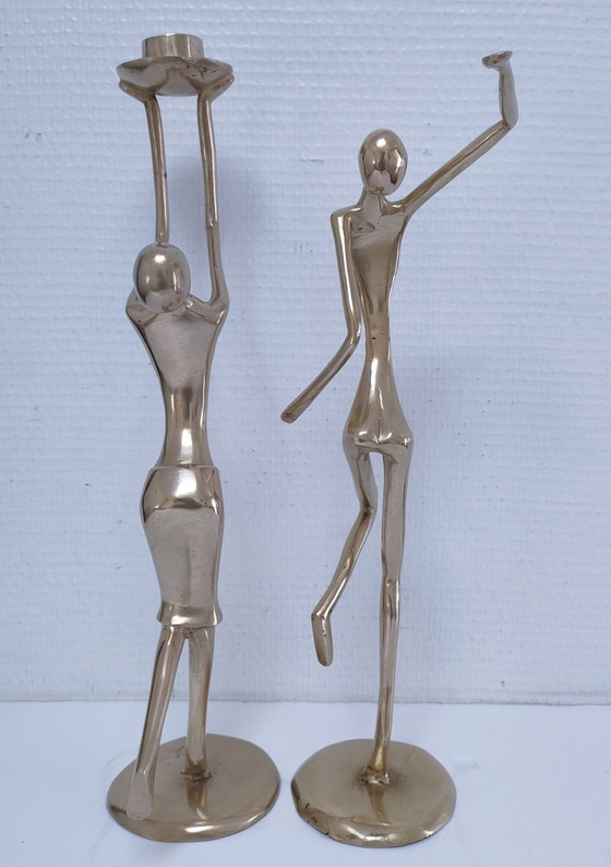 Image 1 of Bronze and Sculptural Bronze Candlestick