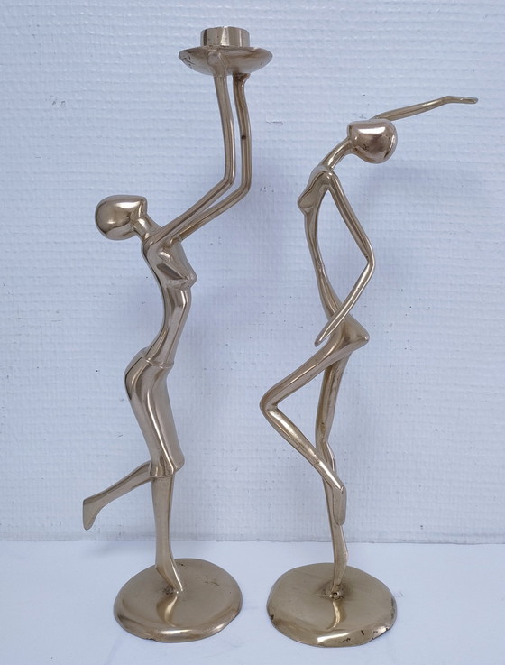 Image 1 of Bronze and Sculptural Bronze Candlestick