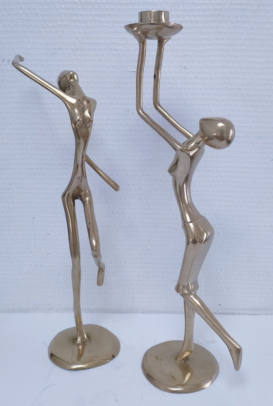 Image 1 of Bronze and Sculptural Bronze Candlestick