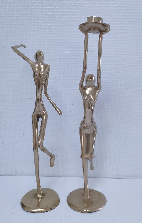 Image 1 of Bronze and Sculptural Bronze Candlestick