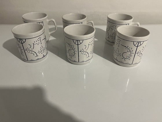 Image 1 of 6x Mugs Mugs Distri Boch Seca England Copenhagen pattern