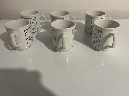 6x Mugs Mugs Distri Boch Seca England Copenhagen pattern