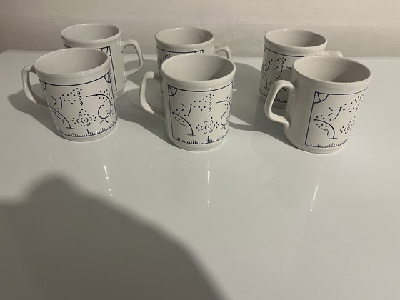 Image 1 of 6x Mugs Mugs Distri Boch Seca England Copenhagen pattern