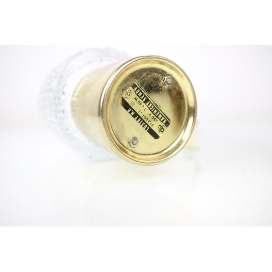 Image 1 of Pair of vintage brass and glass lamps by Kamenický Šenov for Preciosa, Czechoslovakia 1970