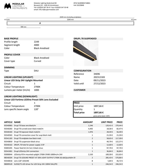 Image 1 of Lampe suspendue modulaire Drupl