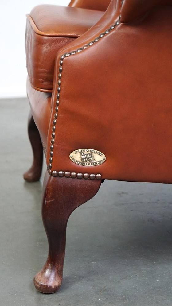 Image 1 of Beef leather chesterfield ear chair