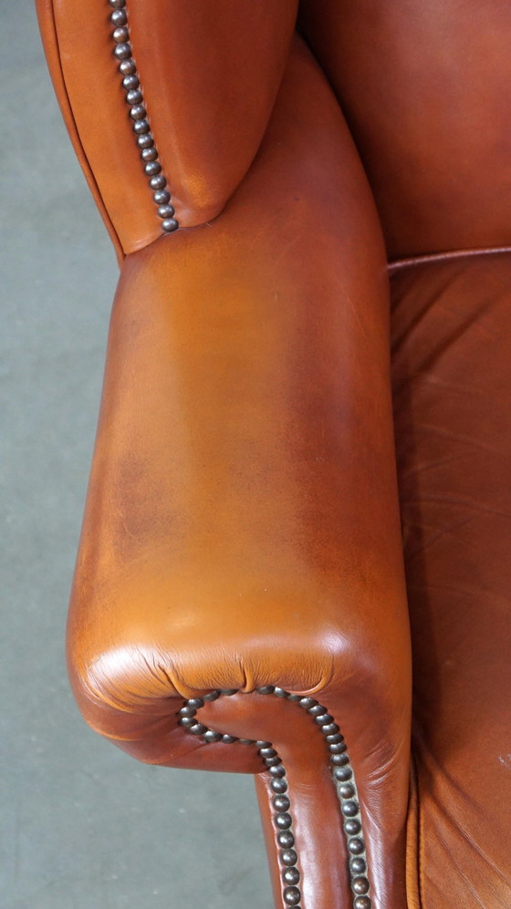 Image 1 of Beef leather chesterfield ear chair