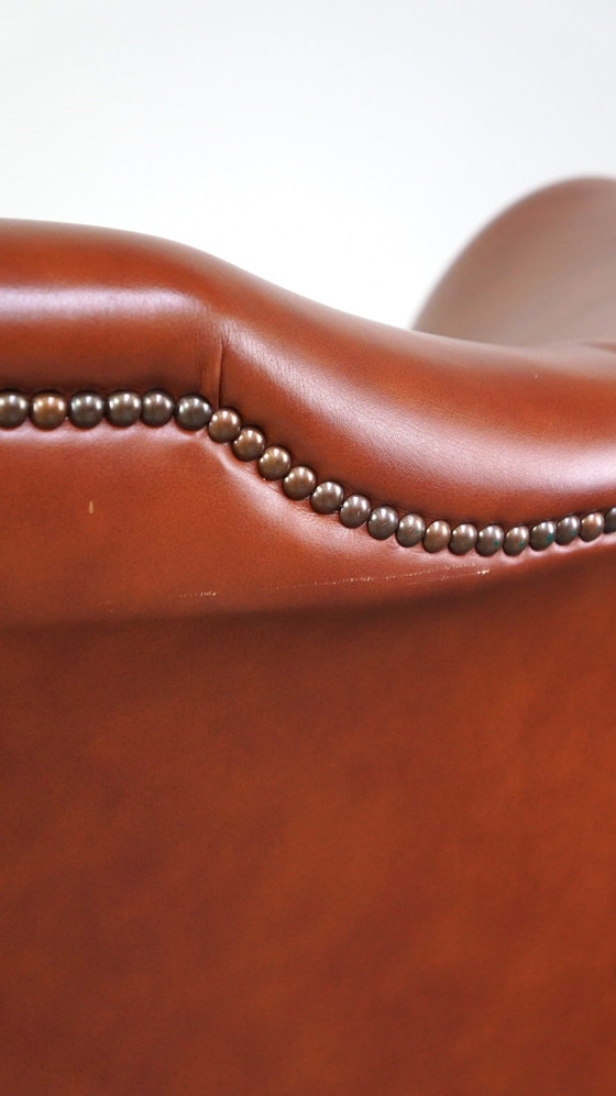 Image 1 of Beef leather chesterfield ear chair