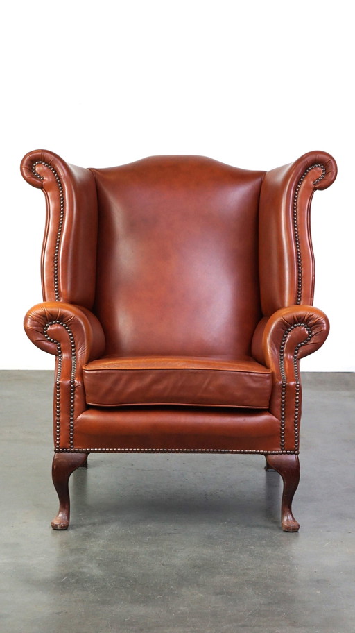 Beef leather chesterfield ear chair