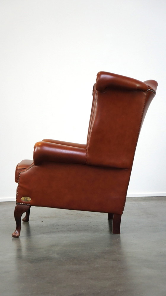 Image 1 of Beef leather chesterfield ear chair