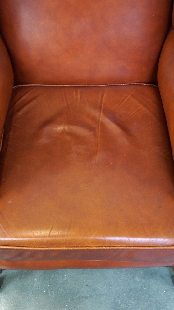 Image 1 of Beef leather chesterfield ear chair