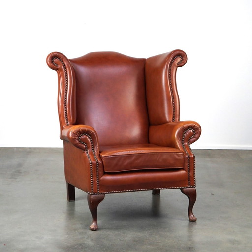 Beef leather chesterfield ear chair