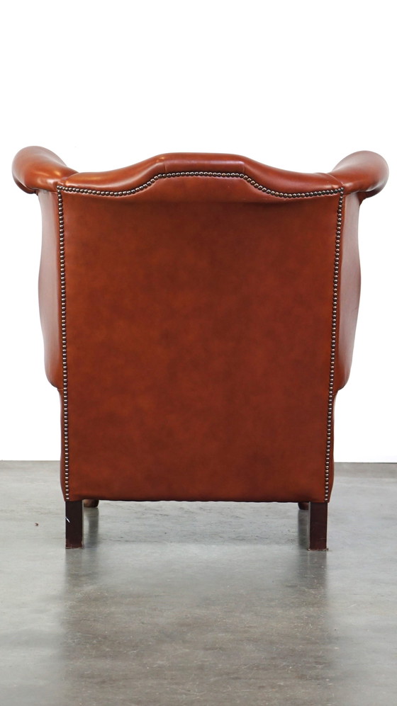 Image 1 of Beef leather chesterfield ear chair