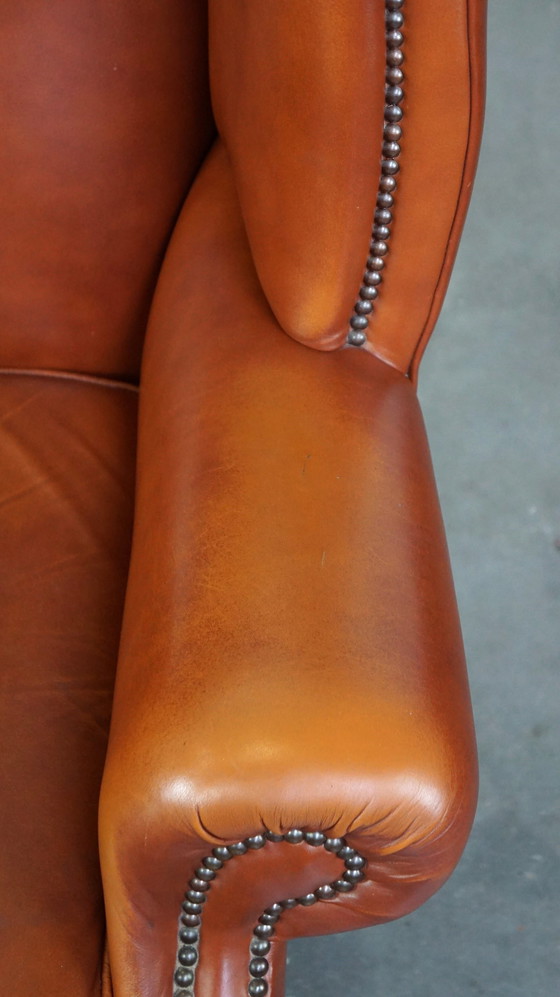 Image 1 of Beef leather chesterfield ear chair