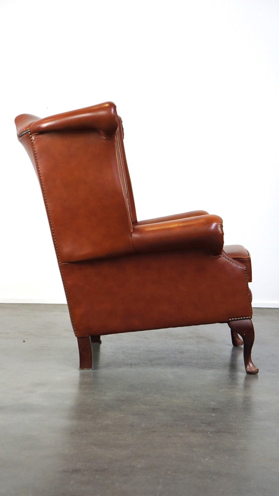 Image 1 of Beef leather chesterfield ear chair