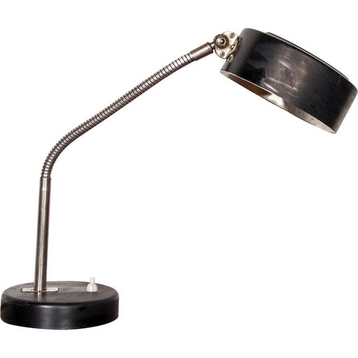 Lampada da scrivania vintage in metallo cromato di Charlotte Perriand, Francia 1960