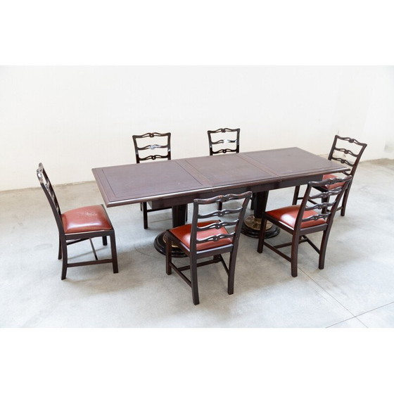 Image 1 of Vintage solid mahogany dining set, 1980