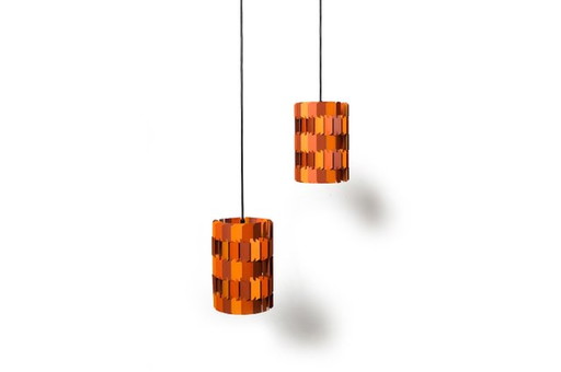 Facet Pendant Lamps by Louis Weisdorf for Lyfa, Denmark, 1960s, Set of 2