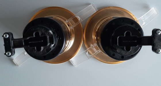 Image 1 of 2x HappyLight recessed spotlights gold 80's