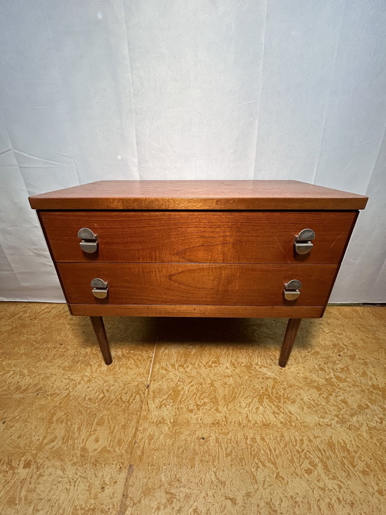 Image 1 of Mid Century Retro Vintage Teak Small Chest Of Drawers 1970 By Stag