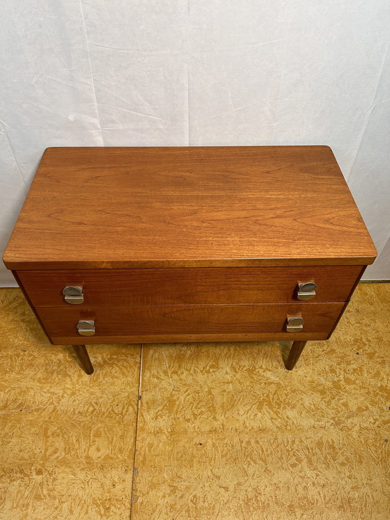 Image 1 of Mid Century Retro Vintage Teak Small Chest Of Drawers 1970 By Stag