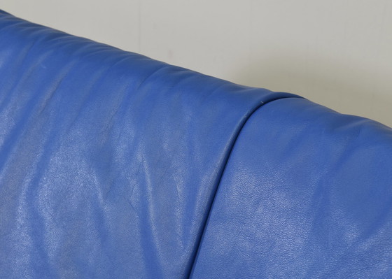 Image 1 of Butterfly Sofa In Blue Leather By Gerard Van Den Berg For Montis