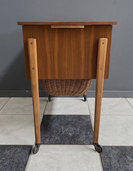 Image 1 of Teak Sewing Box Table Danish 1960S