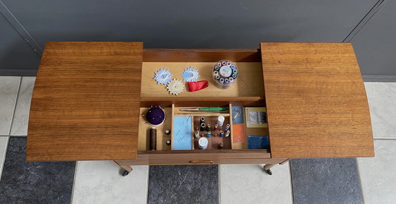 Image 1 of Teak Sewing Box Table Danish 1960S