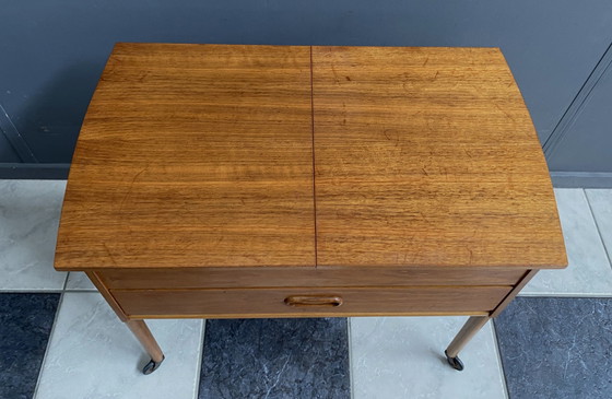 Image 1 of Teak Sewing Box Table Danish 1960S