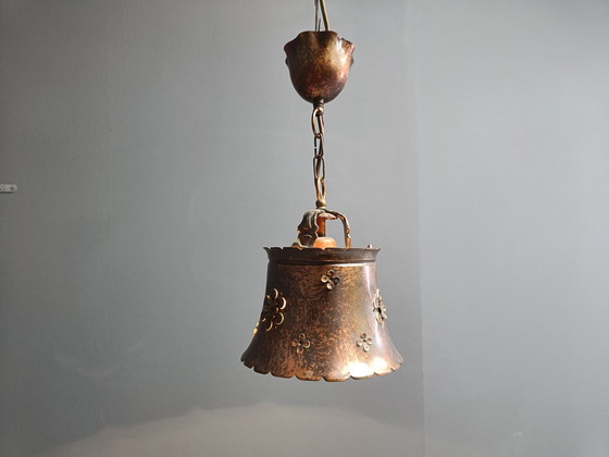 Image 1 of Brutalist Copper Pendant Light, 1970S 