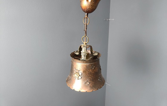 Image 1 of Brutalist Copper Pendant Light, 1970S 