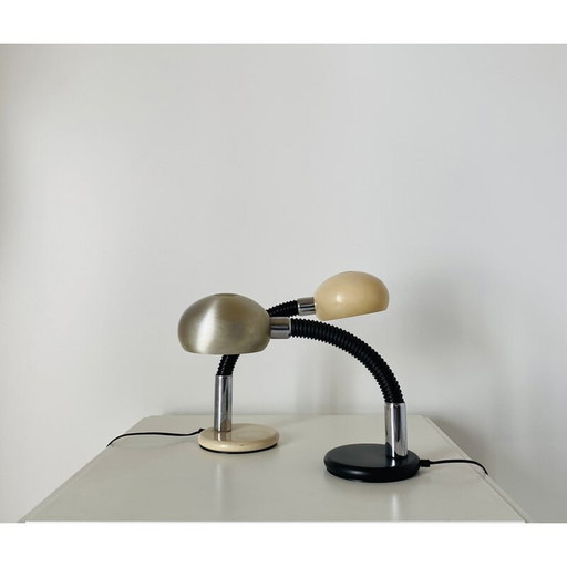 Coppia di lampade da tavolo flessibili vintage di Gammalux, Italia anni '60