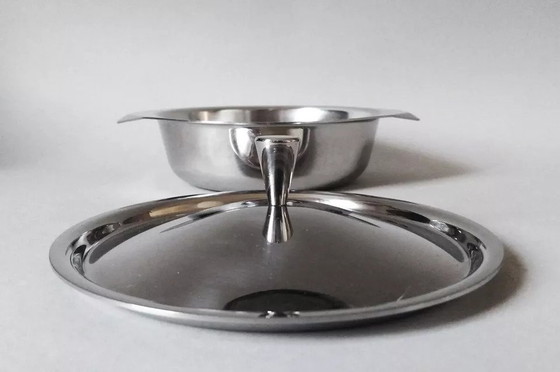 Image 1 of Gio Ponti Piatto con coperchio dal design modernista Bauhaus Art-Deco per Krupp Berndorf, anni &#39;50