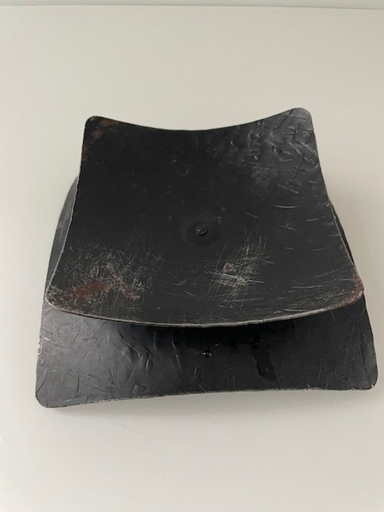 Image 1 of Brutalist Candle Stand Patinated Iron