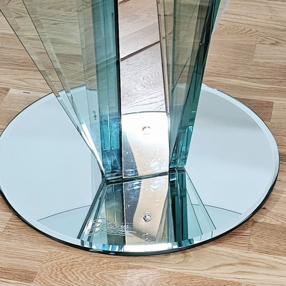 Image 1 of Tavolo vintage "Vaso" in vetro e cromo di Pierangelo Gallotti per Gallotti e Radice, 1980