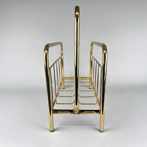 Mid-century brass magazine stand