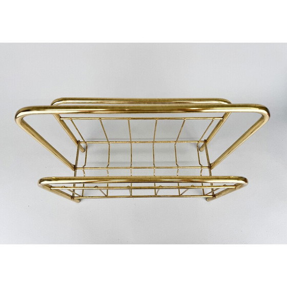 Image 1 of Mid-century brass magazine stand