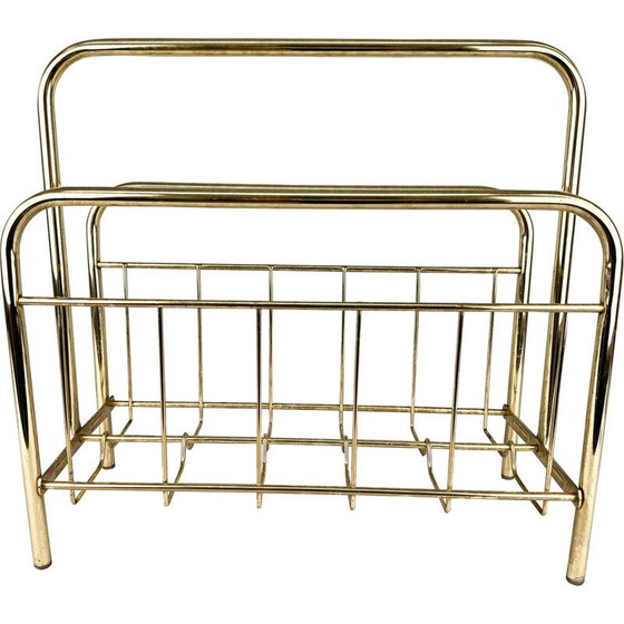 Image 1 of Mid-century brass magazine stand